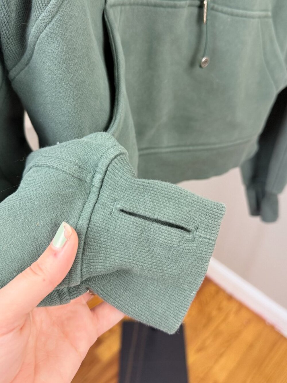 Lululemon Scuba Oversized Crop Half-Zip Hoodie Green Jasper XS/S - Picture 3 of 8